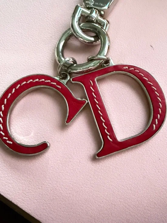 Dior Red CD Logo Keychain Charm - Picture 4 of 5